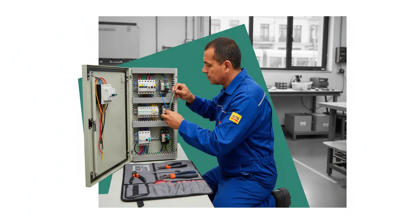 Electricista adulto con el carnet IBTB trabajando en Valencia