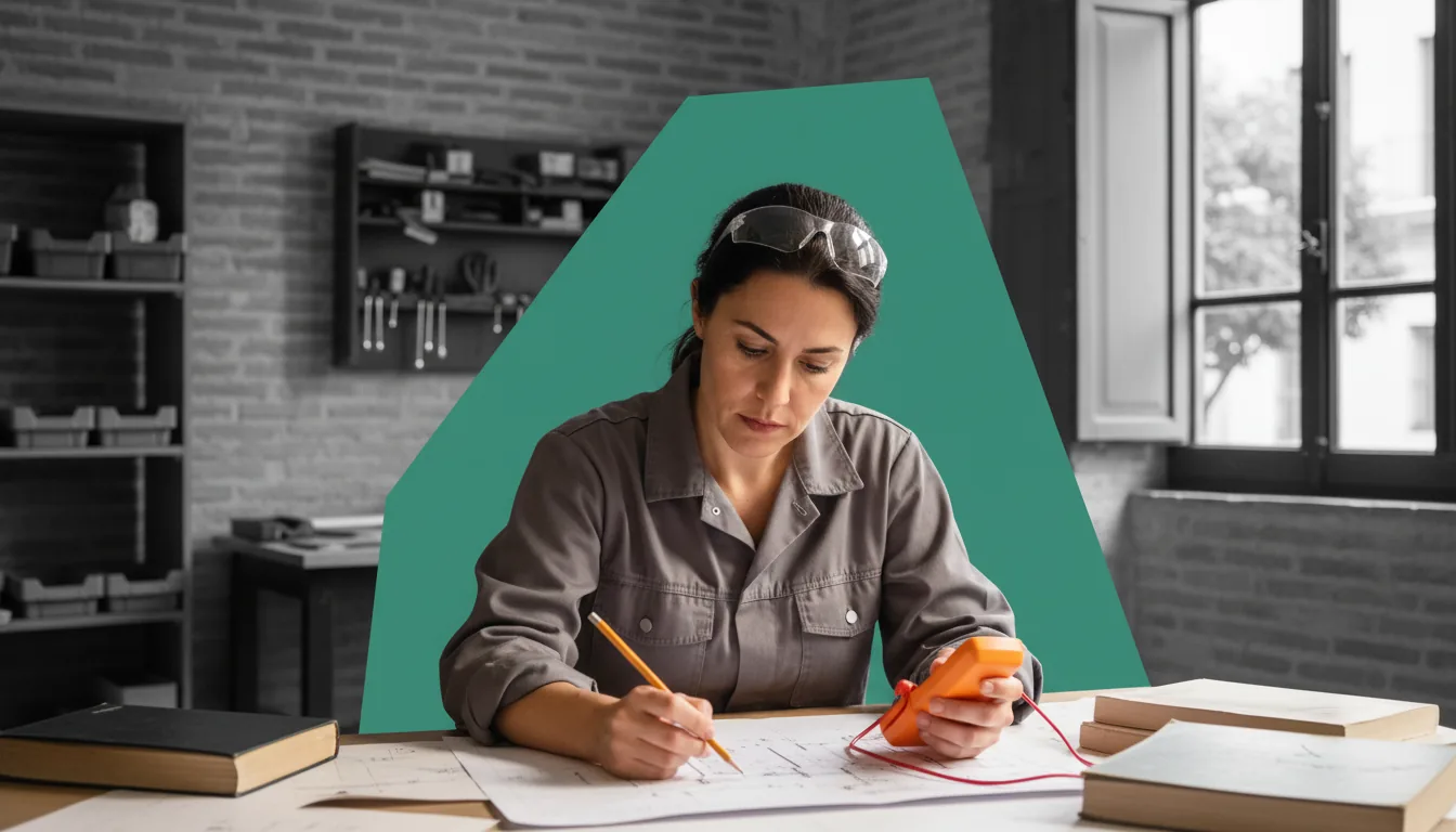 Persona adulta estudiando para electricista en Sevilla