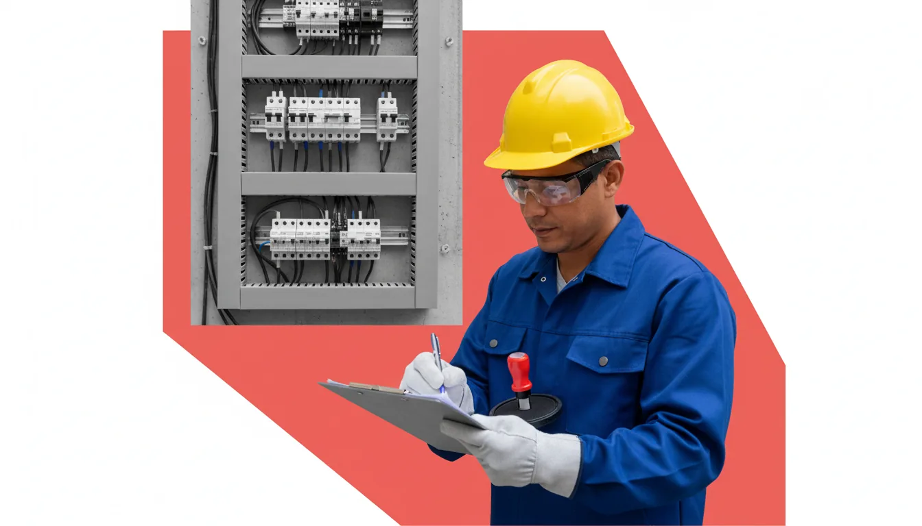 Electricista certificado firmando un boletín de instalación