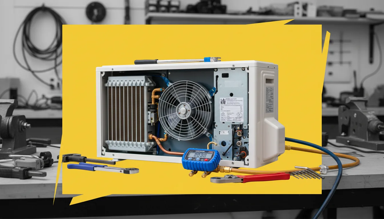 Equipo de climatización y manómetro