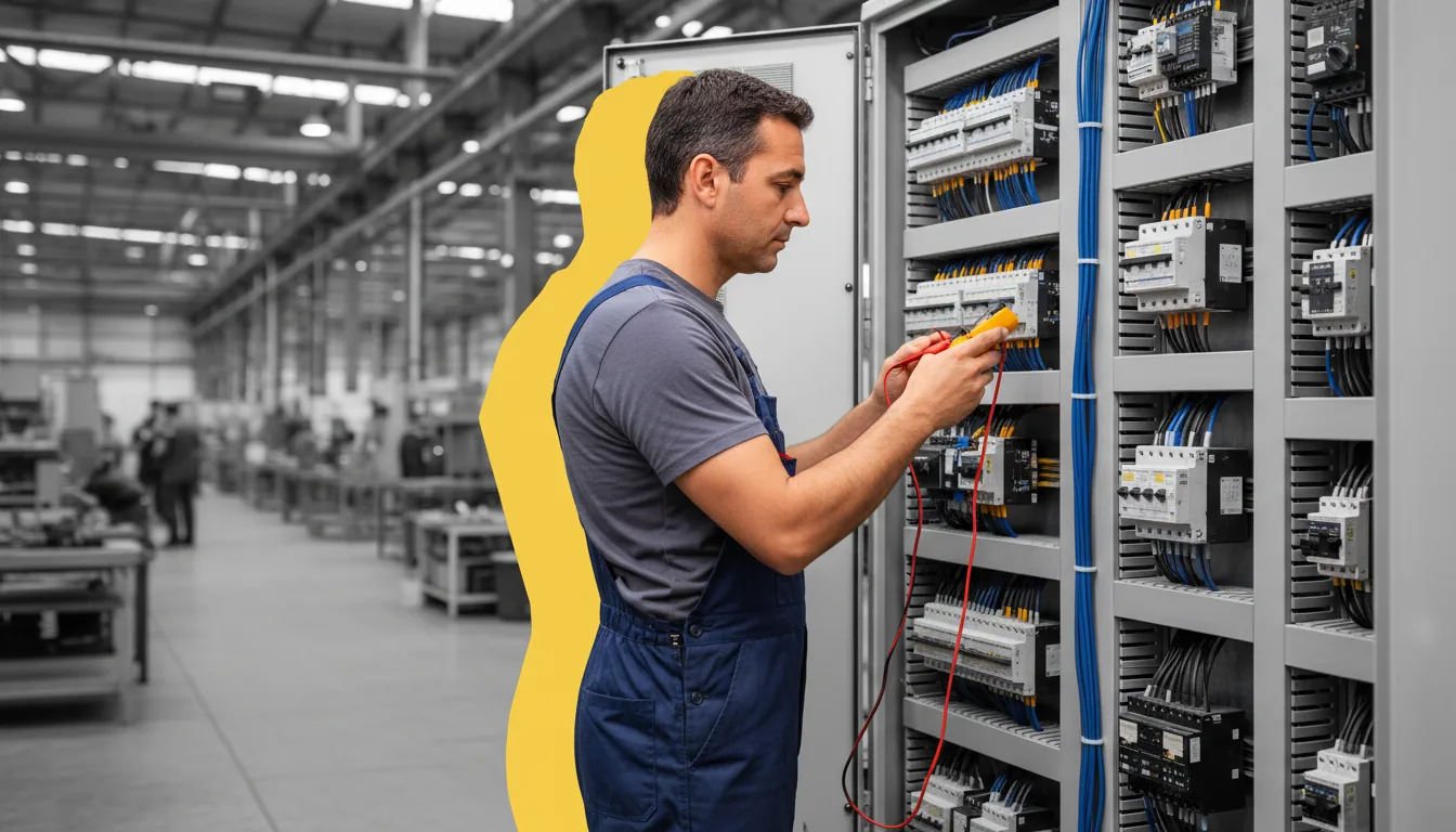 Instalador eléctrico habilitado trabajando conforme al REBT